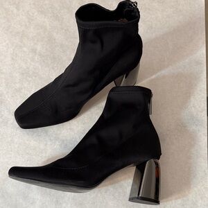 Zara Black Ankle Boots with 3” Block Heels